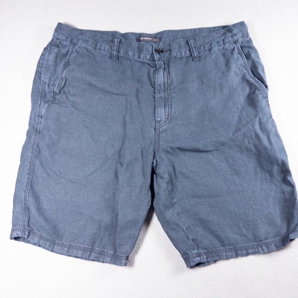 John Varvatos USA Mens Size 38 Flat Front Shorts Navy Blue Casual Pocketed